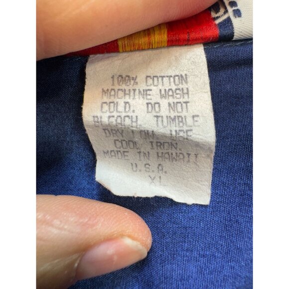 Vintage Pacific Legend Mens Hawaiian Shirt Size  XL Blue Palm Trees Short Sleeve - Picture 3 of 12